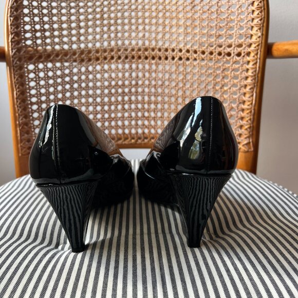 vintage Miu Miu black patent peep toe wedges size 37 Brand New NIB - Picture 7 of 11